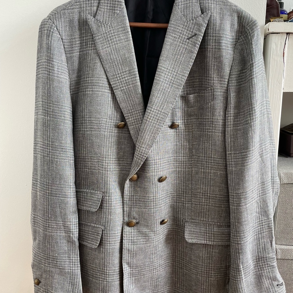 Eleventy Emenegilo Zegna double breasted jacket unlined grey summer spri…